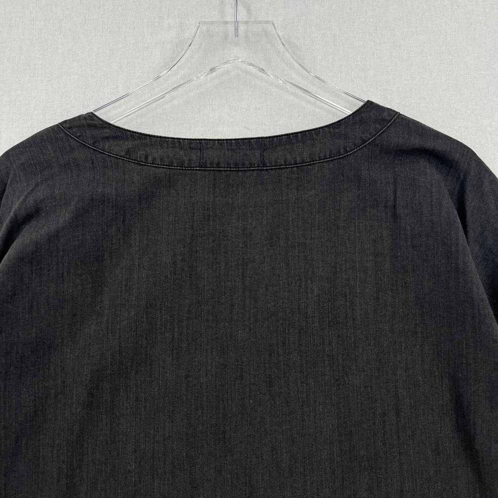 MADEWELL Shirt Womens Small Gray Denim Side Lace Top Sloan Black NWT - Picture 9 of 16